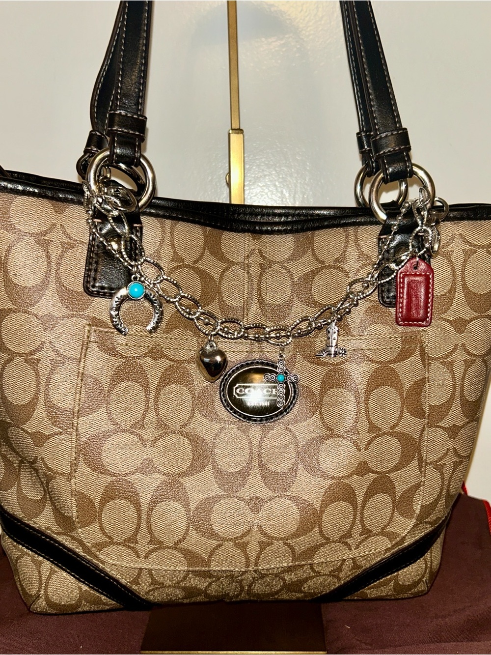 Coach Peyton Signature Heritage Pocket Tote Bag Y2K Vintage - Picture 2 of 14